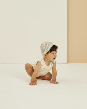 Rylee + Cru Brimmed Bonnet - Nautical Stripe