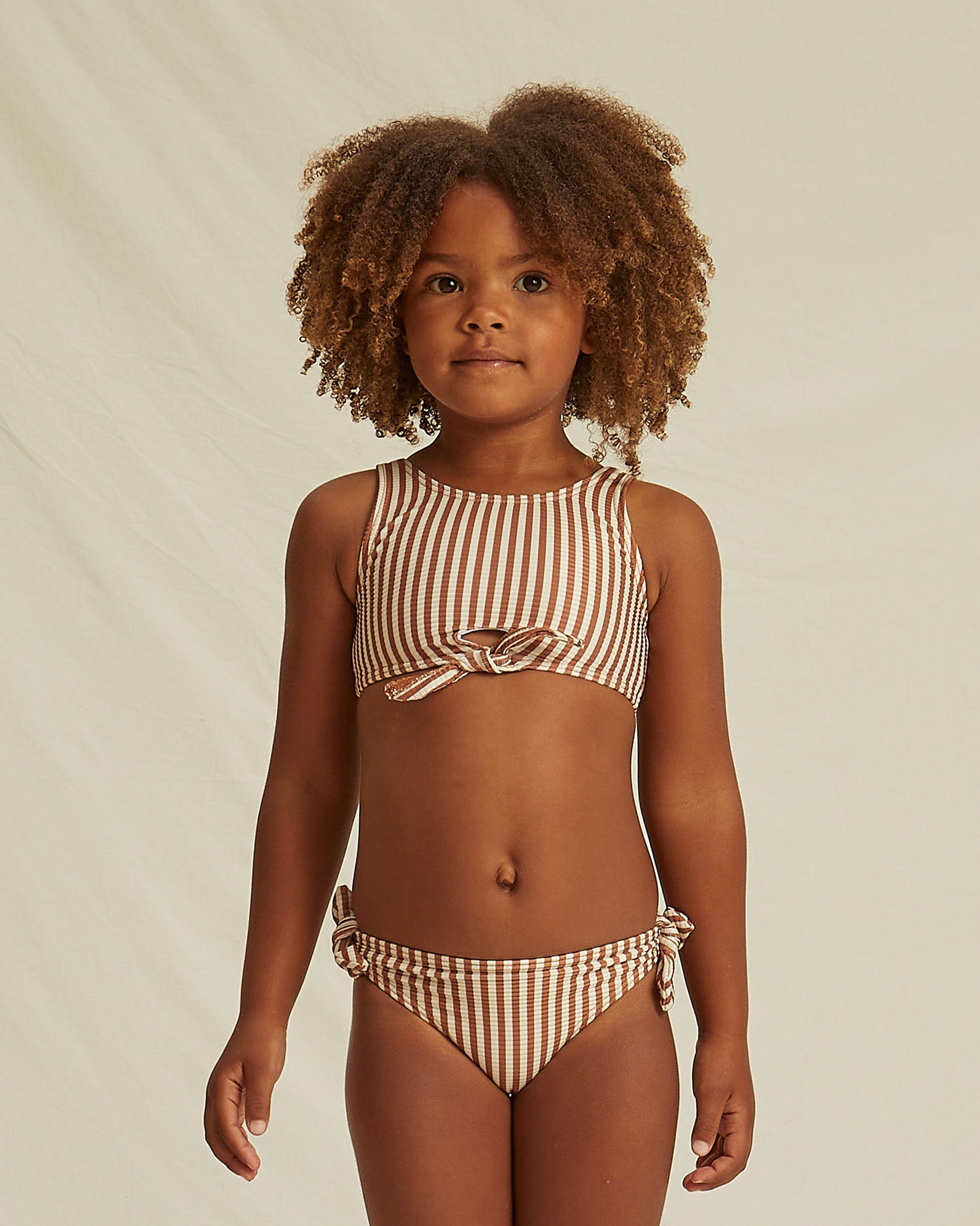 Rylee + Cru Knotted Bikini - Rust Stripe