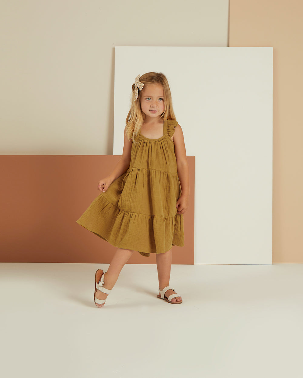 Rylee + Cru Abbie Tiered Maxi Dress - Gold