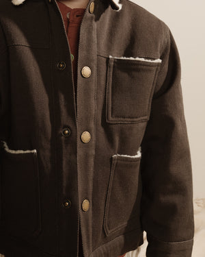 Rylee + Cru Shearling Shore Coat - Vintage Black
