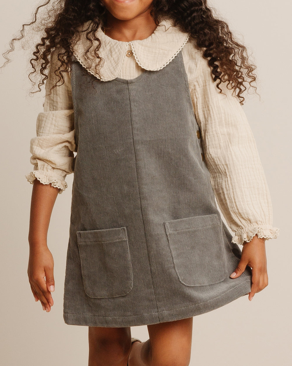 Rylee + Cru Oversize Collar Blouse - Stone