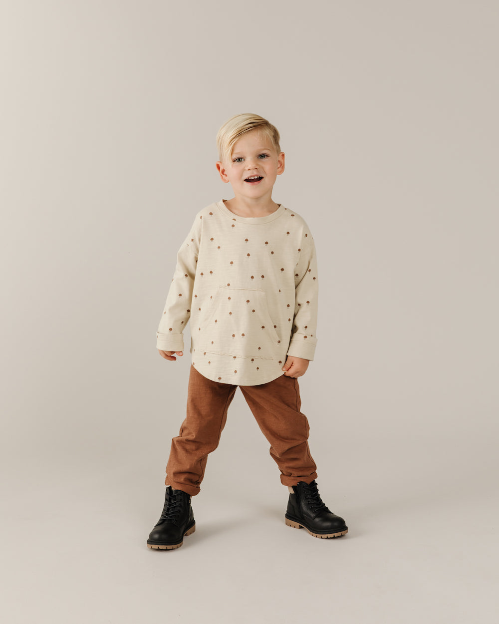 Rylee + Cru Longsleeve Pouch Tee - Mushroom