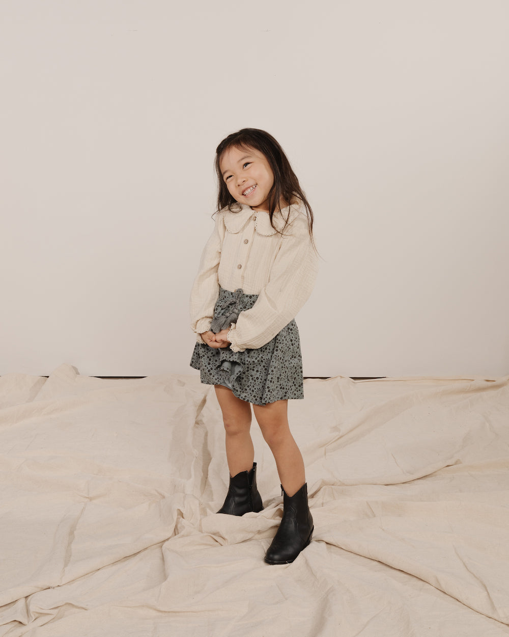 Rylee + Cru Oversize Collar Blouse - Stone