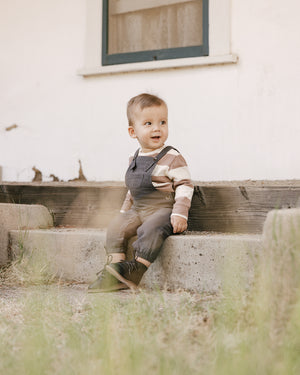 Rylee + Cru Long Sleeve Skater Tee - Mocha Stripe