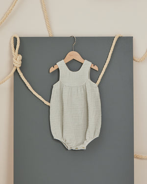 Rylee + Cru June Romper - Blue Micro Stripe