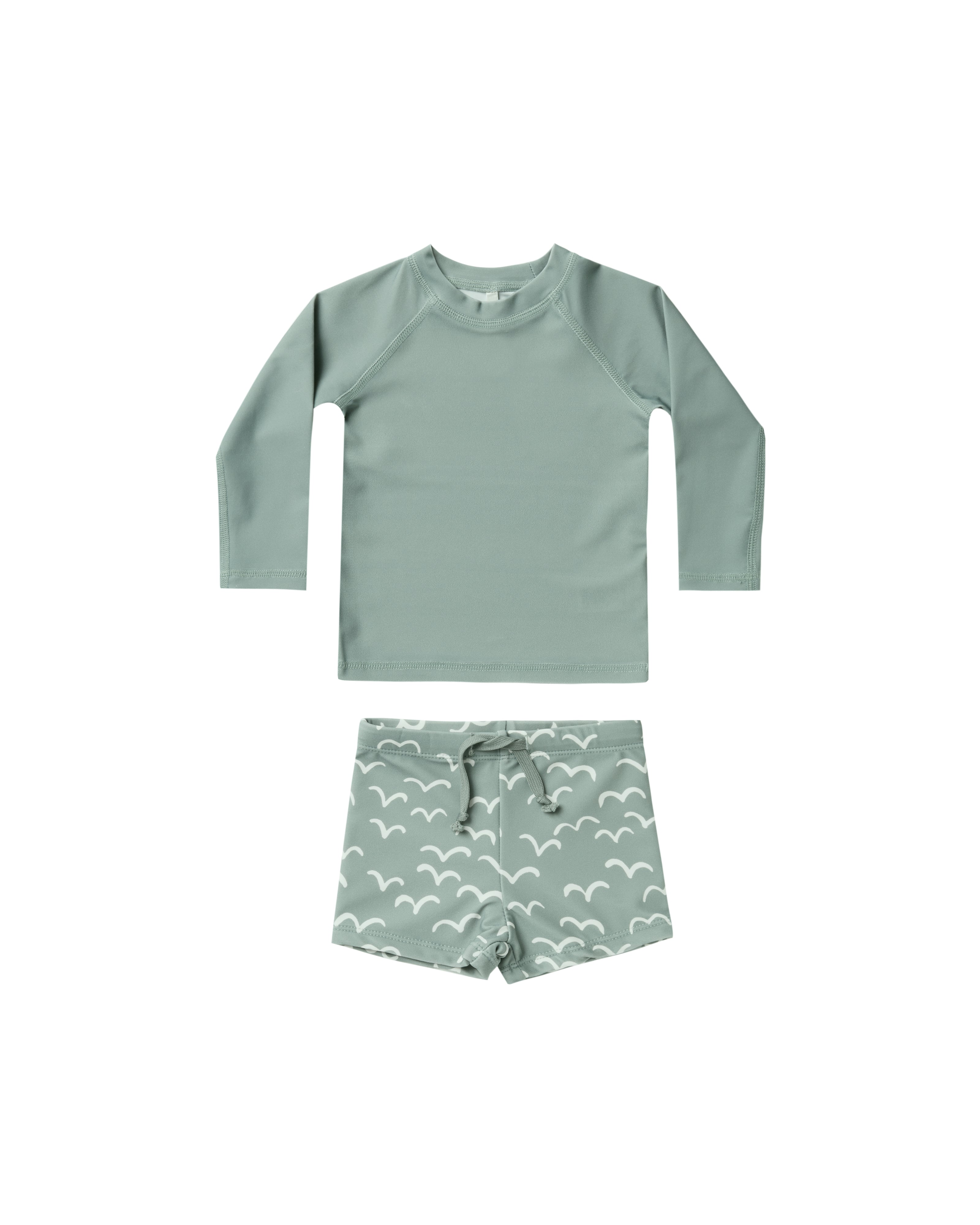 Rylee + Cru Rashguard Boys Set - Aqua