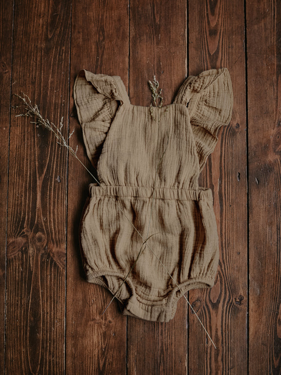 The Simple Folk The Ruffle Romper - Sand