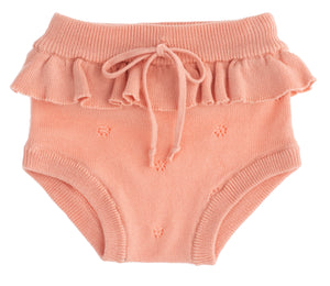 Tocoto Vintage Knit Bloomer with Ruffles - Pink
