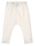 Tocoto Vintage Organic Cotton Pointelle Leggings - Off-White