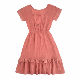 Tocoto Vintage Lace Dress - Dark Pink