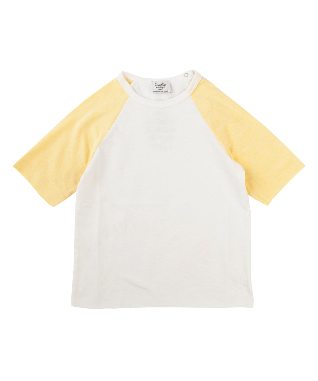 Tocoto Vintage Oversized Raglan T-Shirt- Yellow