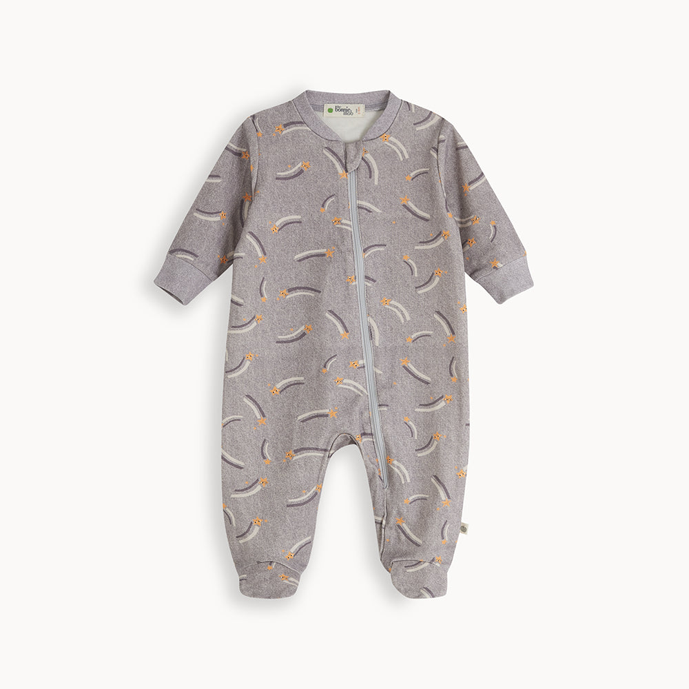 Bonnie Mob Sam Zip Front Sleepsuit - Grey