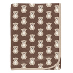 Kickee Pants Print Swaddling Blanket - Cocoa Teddy Bear