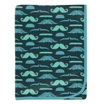 Kickee Pants Print Swaddling Blanket - Pine Moustaches
