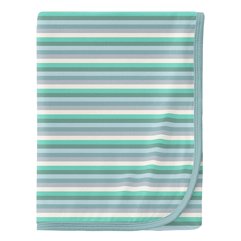 Kickee Pants Print Swaddling Blanket - April Showers Stripe