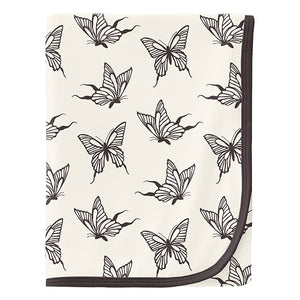 Kickee Pants Print Swaddling Blanket - Natural Swallowtail