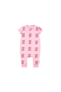 Tiny Cottons Hey You One Piece - Pink/Red