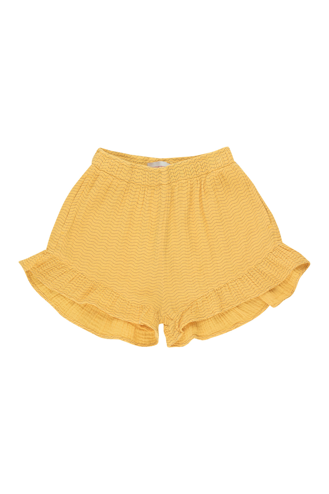Tiny Cottons Waves Frill Short - Yellow/Iris Blue