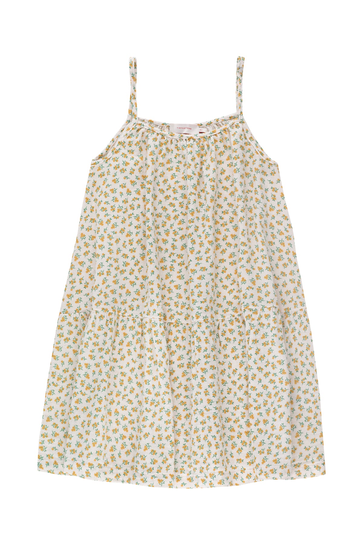 Tiny Cottons Small Flowers Dress - Pastel Pink/Honey
