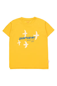 Tiny Cottons Santorini Birds Tee - Yellow/Light Cream