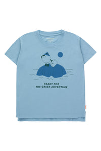 Tiny Cottons A Greek Adventure Tee - Washed Blue/Night Blue