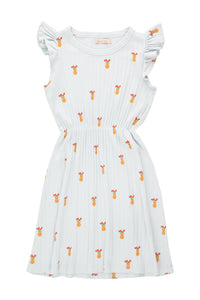 Tiny Cottons Tulips Dress - Pale Blue/Orange