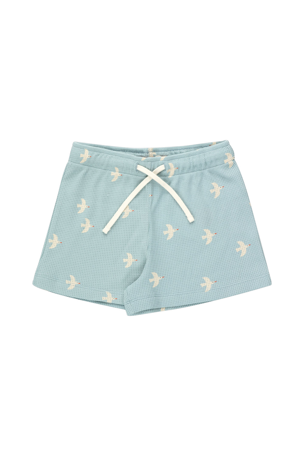 Tiny Cottons Birds Short - Cadet Blue/Light Cream