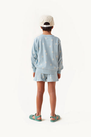 Tiny Cottons Birds Short - Cadet Blue/Light Cream