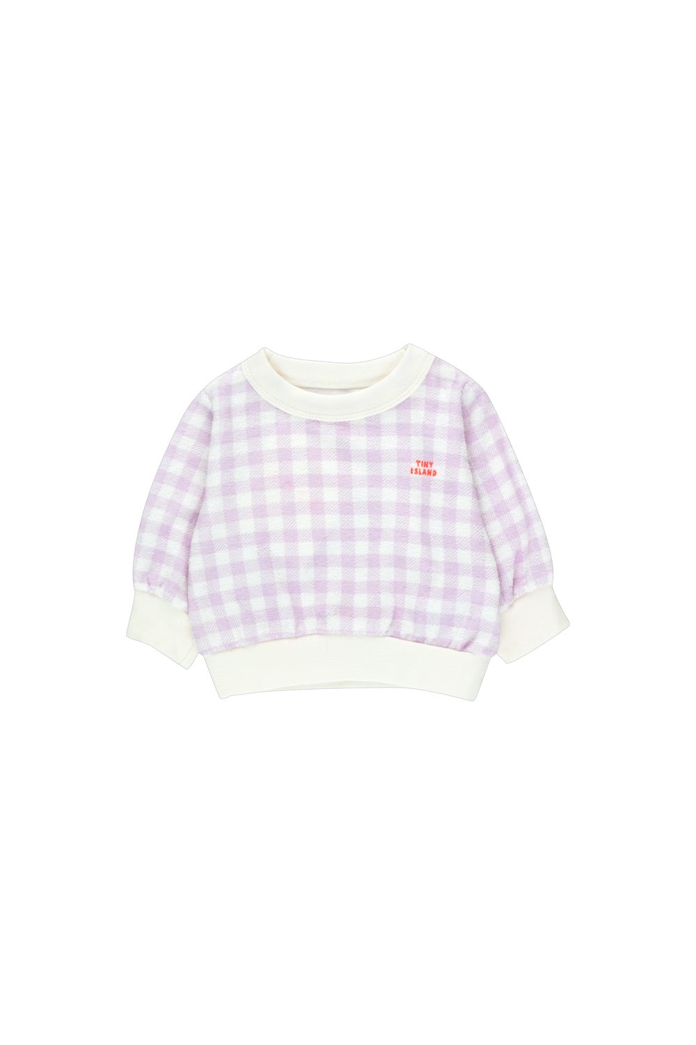 Tiny Cottons Vichy Baby Sweatshirt - Off White/Pastel Lilac