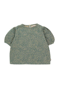 Tiny Cottons Meadow Puff Shirt - Almond/Ultramarine