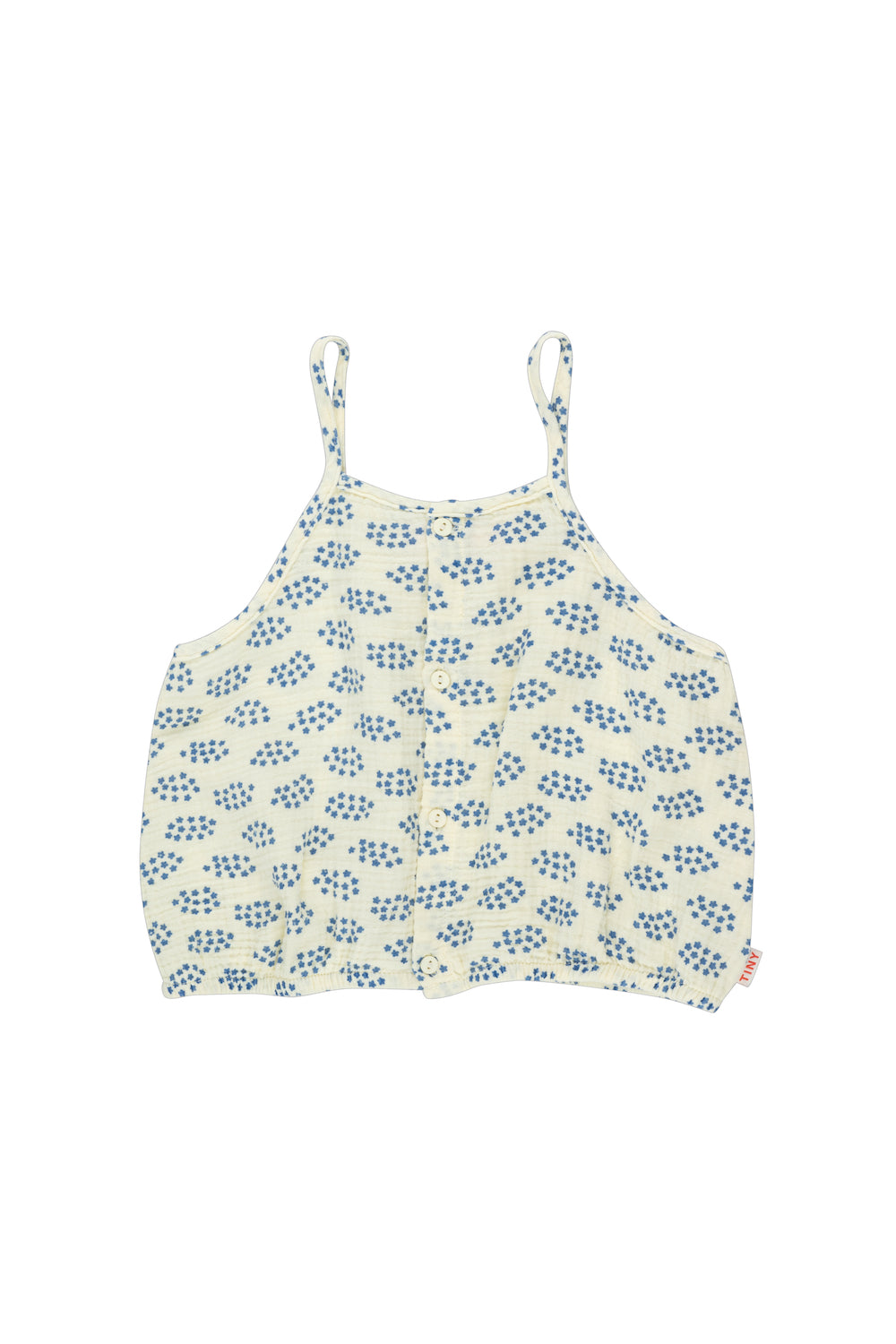 Tiny Cottons Forget Me Not Strap Blouse - Pastel Yellow/Ultramarine