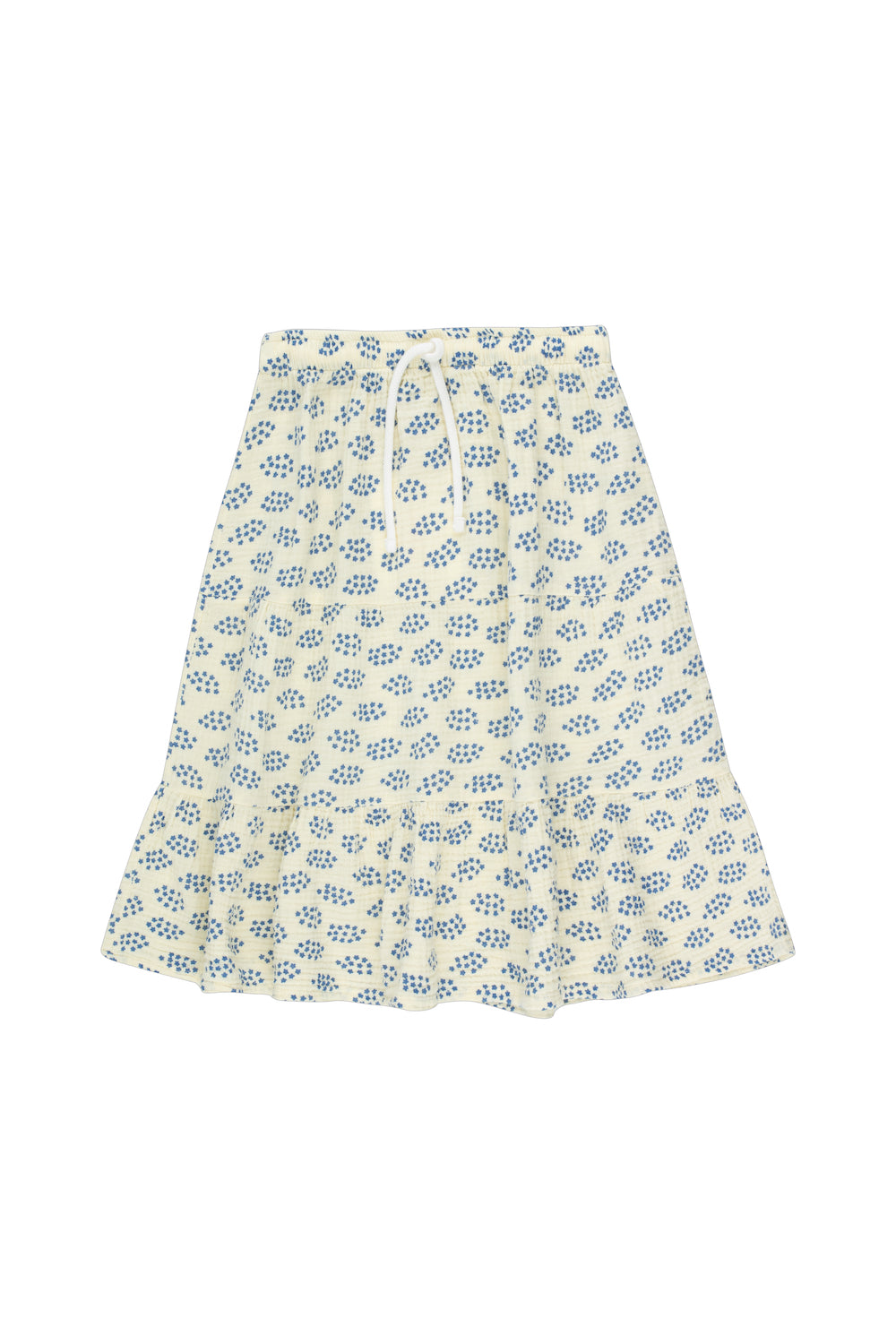 Tiny Cottons Forget Me Not Long Skirt - Pastel Yellow/Ultramarine