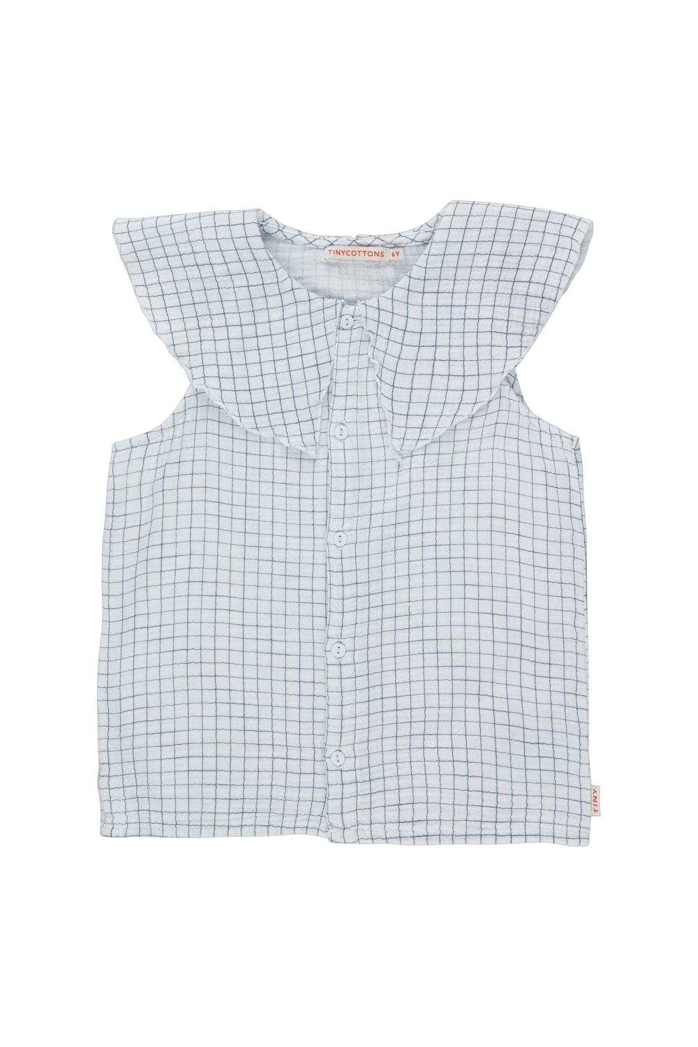 Tiny Cottons Grid Blouse - Pale Blue/Ultramarine