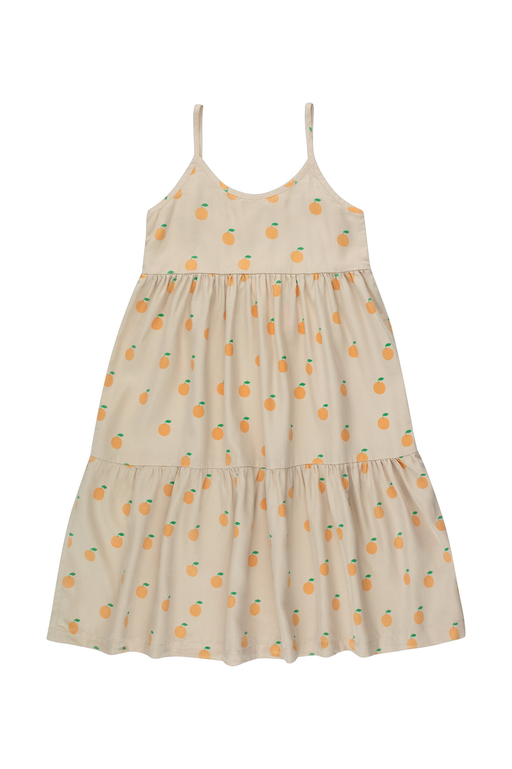 Tiny Cottons Oranges Strap Dress - Dark Vanilla/Orange