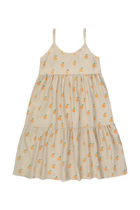 Tiny Cottons Oranges Strap Dress - Dark Vanilla/Orange