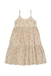 Tiny Cottons Oranges Strap Dress - Dark Vanilla/Orange