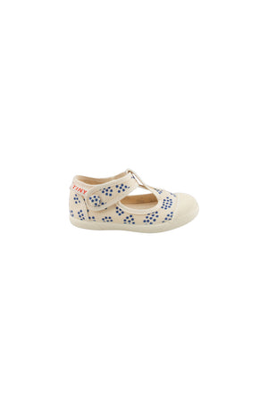 Tiny Cottons Forget Me Know Mary Jane - Light Cream/Ultramarine