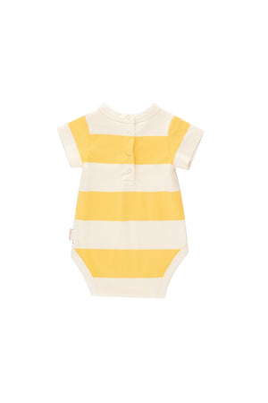 Tiny Cottons Paradiso Stripes Baby Body - Light Cream/Yellow