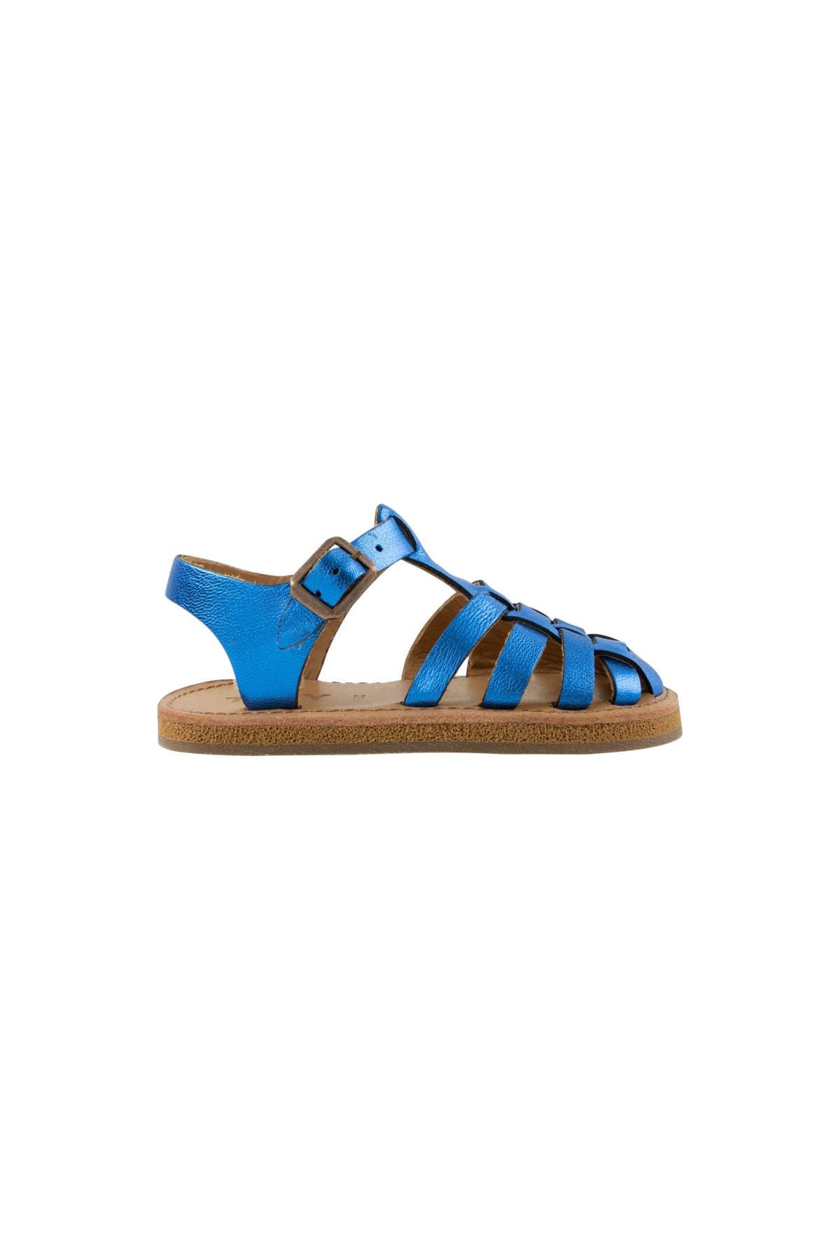 Tiny Cottons Metallic Braided Sandals - Lapis Blue
