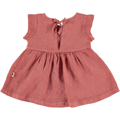 My Little Cozmo Saona Linen Dress - Carnelian