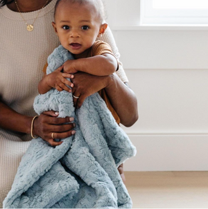 Saranoni Dream Receiving Blanket- Heather Blue