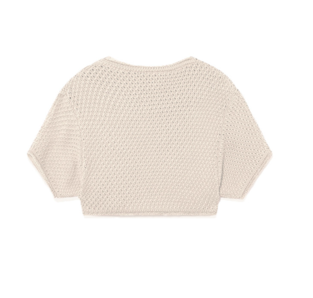 Cream crop jumper hot sale
