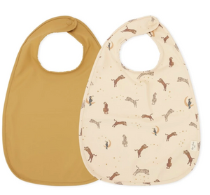 Konges Sløjd 2 Pack Dinner Bib - Roar/Almond