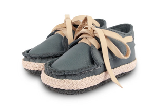 Donsje Noud Baby Boat Shoes - Blue Stone Leather