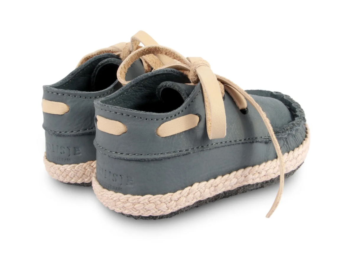 Donsje Noud Baby Boat Shoes - Blue Stone Leather