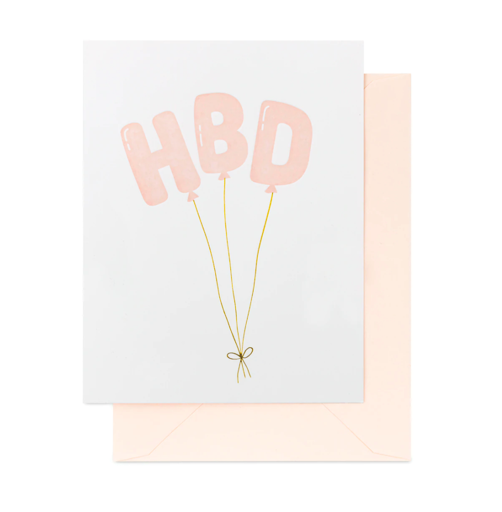 Sugar Paper Card - HBD Balloons