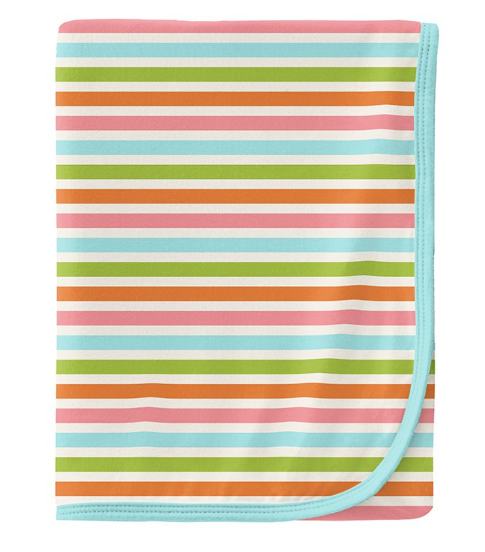 Kickee Pants Print Swaddling Blanket - Beach Day Stripe