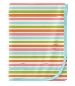 Kickee Pants Print Swaddling Blanket - Beach Day Stripe