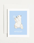 K. Patricia Design Christmas Greeting Cards - Happy Holidays Polar Bear / Single Greeting Card With Envelope
