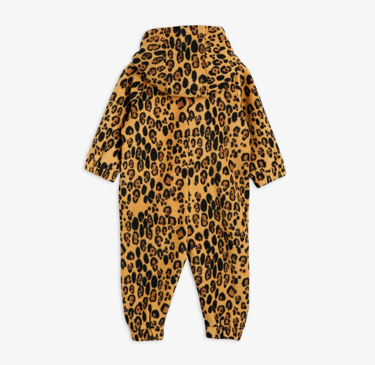 Mini Rodini Leopard Fleece Onesie Jumpsuit - Beige